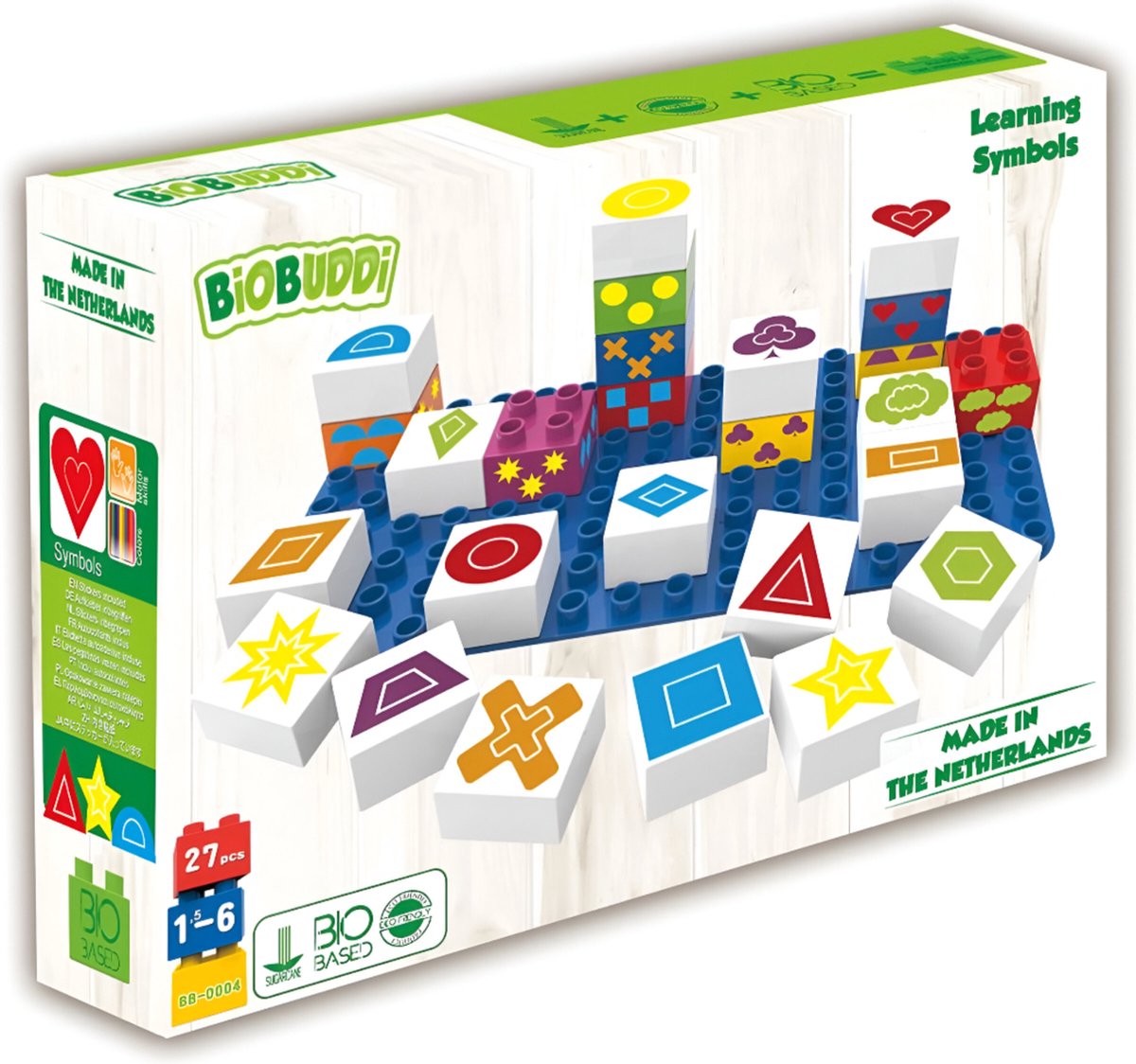 BiOBUDDi Educatief Speelgoed Vormen Kennen 27-delig – BB-0004 – Duurzaam Suikerriet