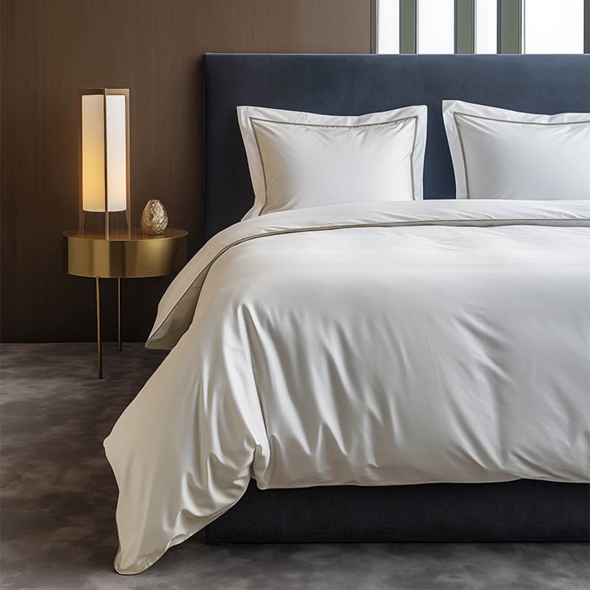 Hotel Piping Dekbedovertrek 200×220 cm – Off White