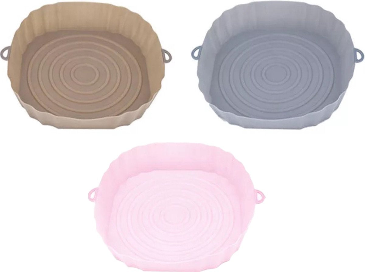 AxonBay Siliconen Airfryer Mandje 18 cm – Roze