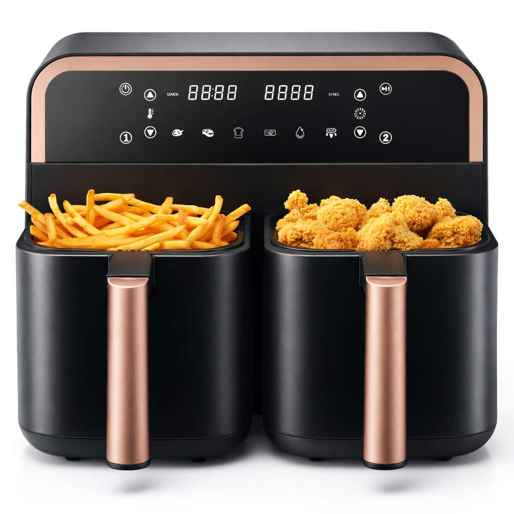 Swiss Pro+ Dubbele Airfryer 8L – Dual Zone – 2400W – XXL – SP-AF8L.2