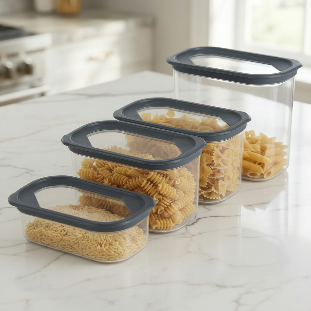 Moritz & Moritz – Set van 4 Voorraaddozen | Stapelbaar & Transparant | Voor Droge Voeding