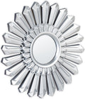 Relaxdays Sierspiegel Zon – Set van 3 Ronde Hangspiegels – Wanddecoratie met Zilverkleurig Kunststof Frame