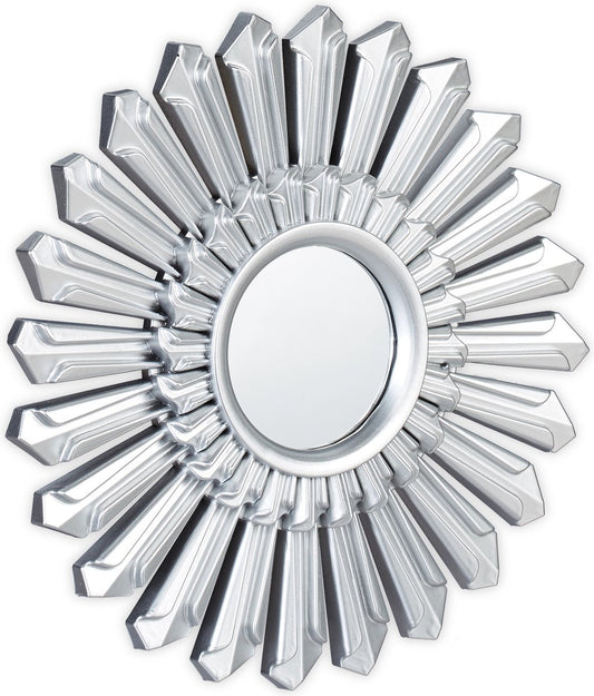 Relaxdays Sierspiegel Zon – Set van 3 Ronde Hangspiegels – Zilver – Wanddecoratie