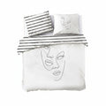 Dindi Home Dekbedovertrek Tender Tattoo - 240x220 - 100% katoen - Wit