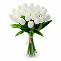 20x Kunst Tulpen – Real Touch PU – 34 cm – Wit – Kunstbloemen Boeket – Woondecoratie