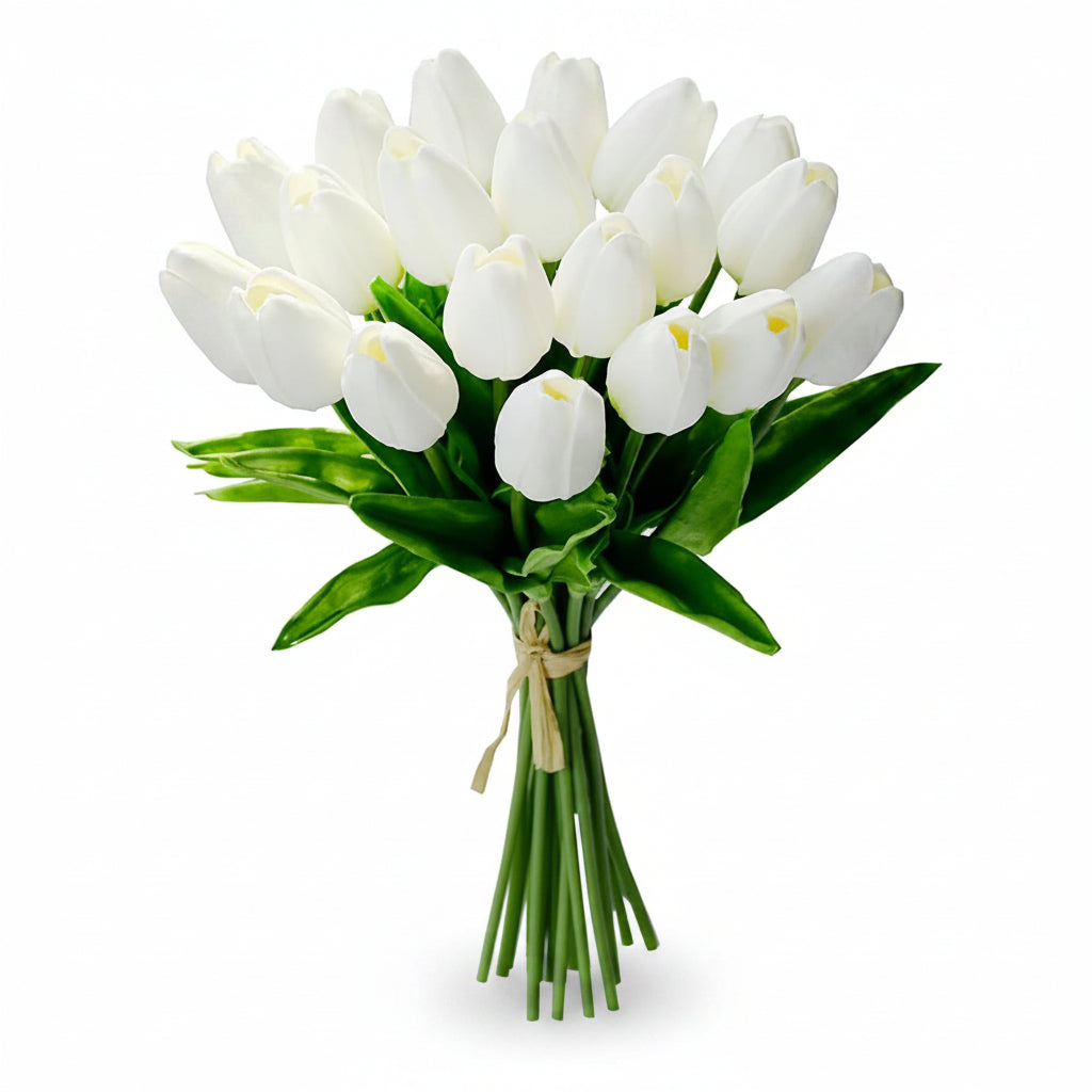 Kunsttulpen 20 stuks – 34 cm – Wit – Real Touch PU