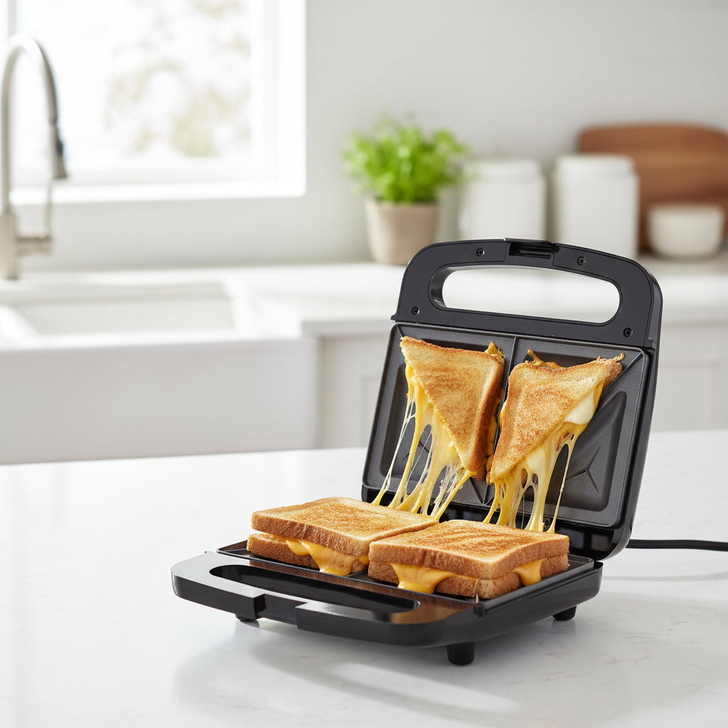 Cheffinger Tosti-IJzer – Sandwich Maker – Anti-Aanbaklaag