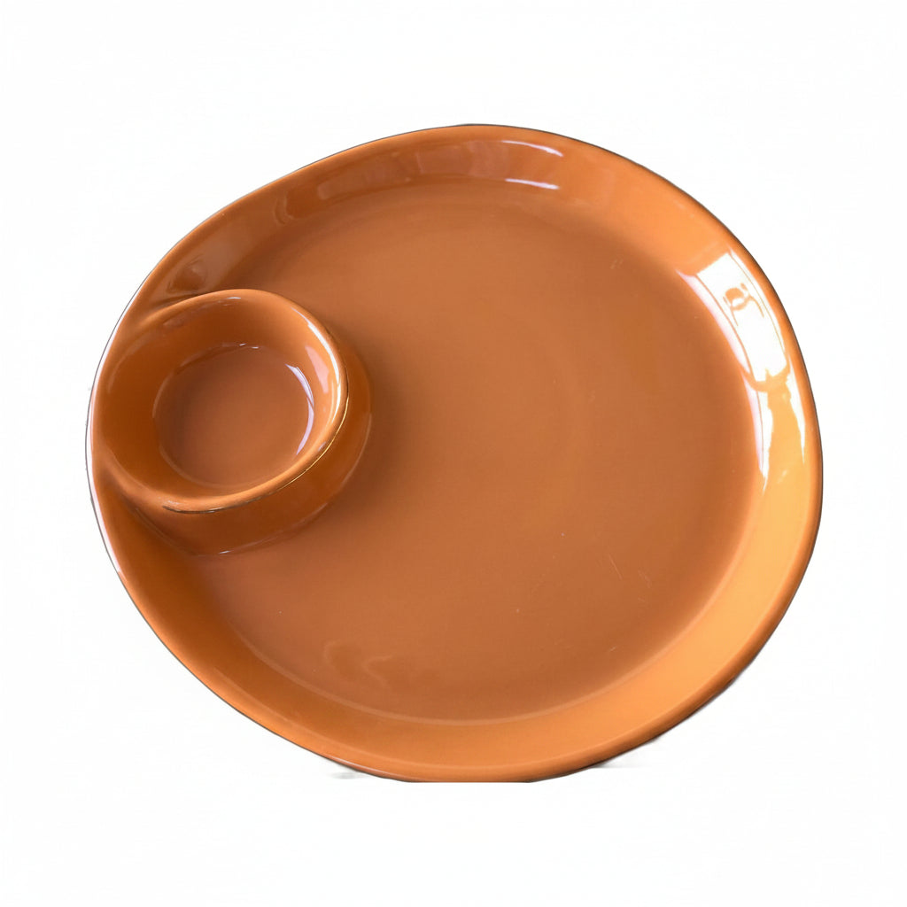 Riverdale Tapasschaaltje 23 cm – Porselein met Sausbakje – Gouden Rand