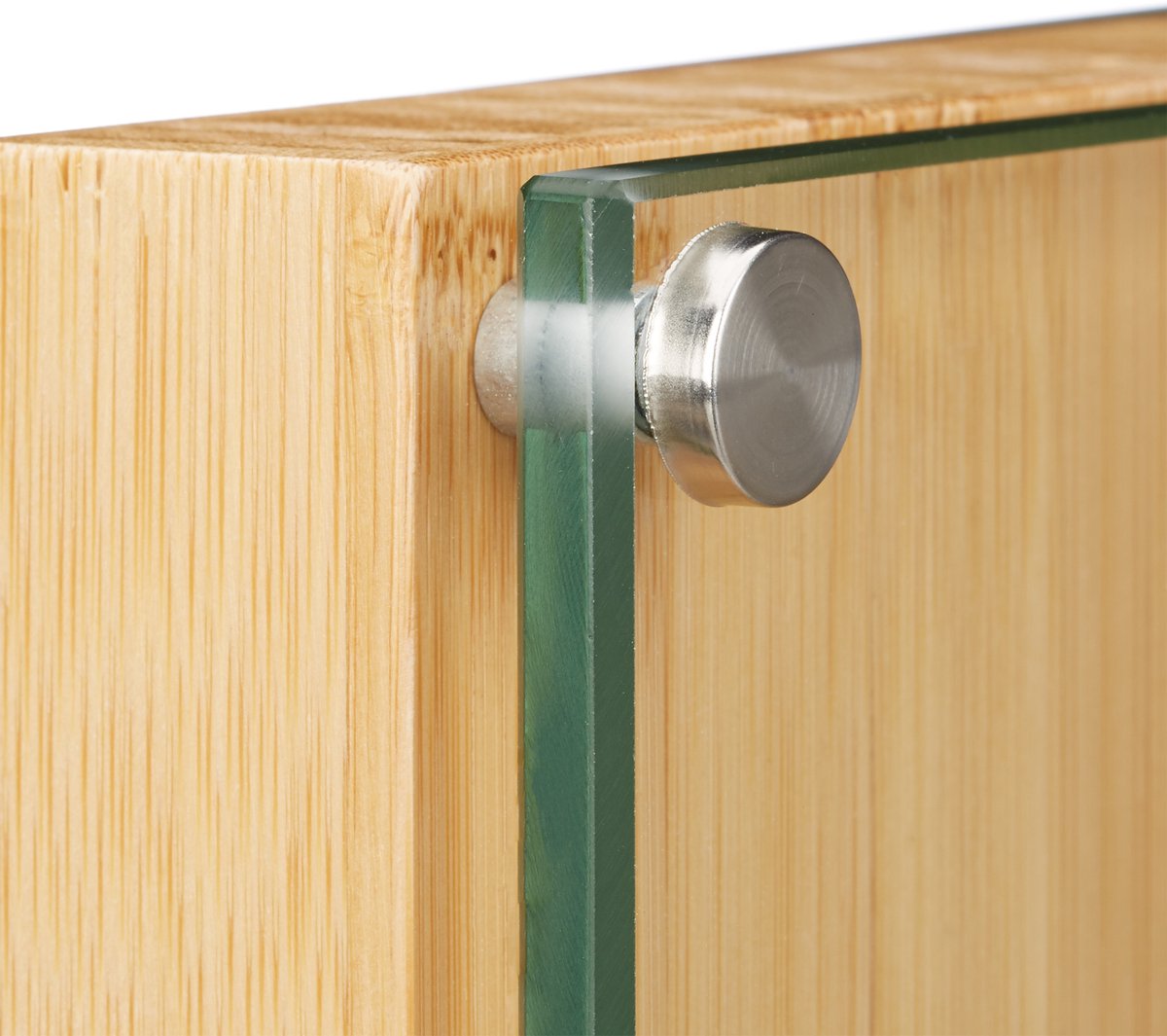 Bamboe Messenblok Leeg – Vierkant met Glas – 20×20 cm – Voor 8 Messen