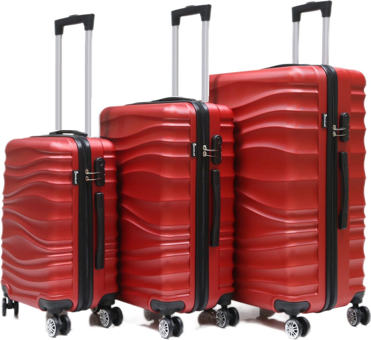 Rungassi Kofferset 3-delig – 55/65/75 cm – Hardshell – Rood