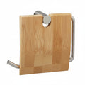 Toiletrolhouder bamboe & metaal – duurzame wandmontage met natuurlijke uitstraling – 16 × 16,5 cm
