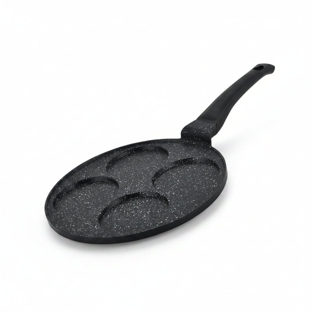 Hezberg 26cm Pannenkoek En Crêpepan Met Marmeren Coating - 4 Gleuven