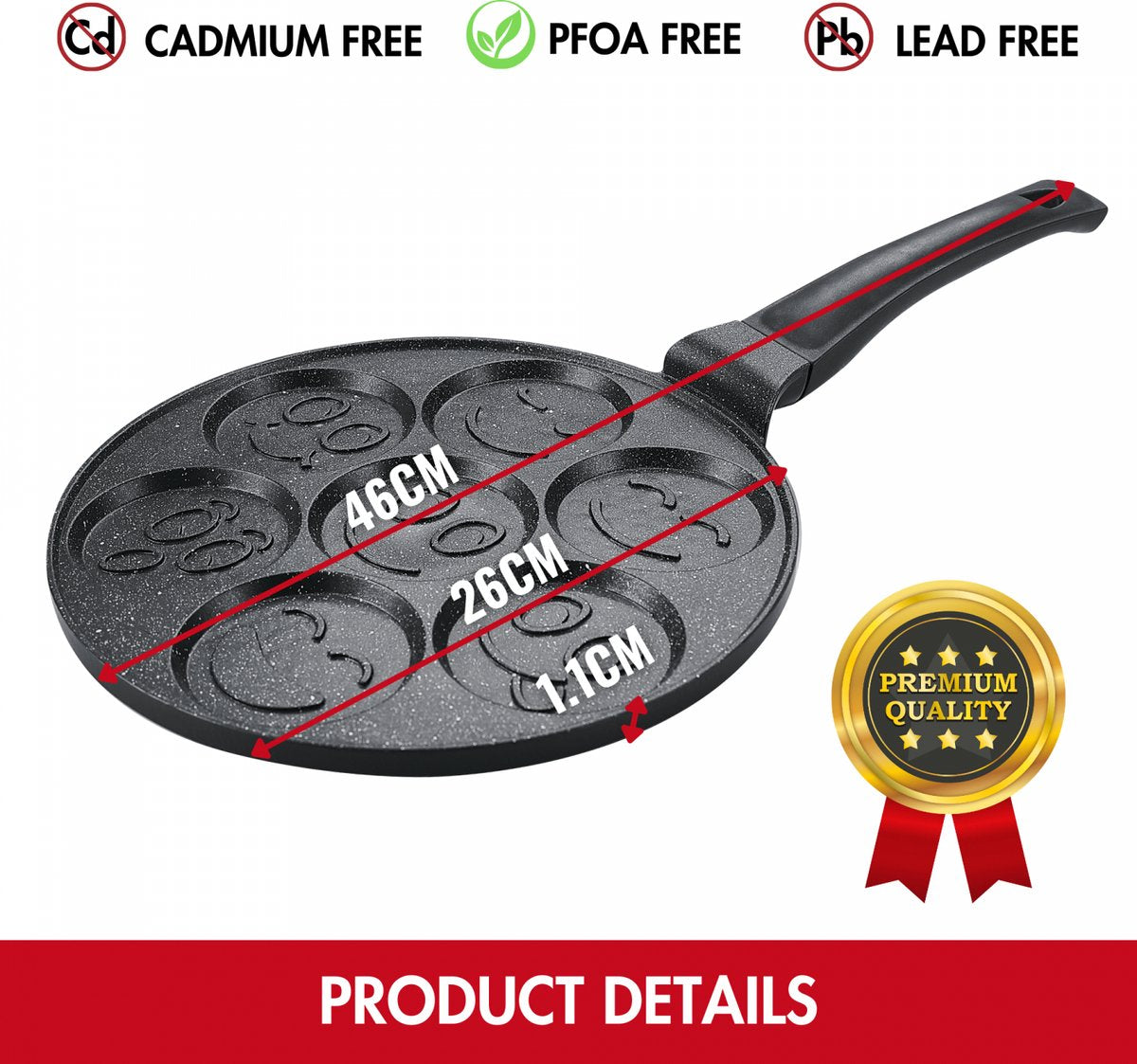 Herzberg Pannenkoekenpan 26 cm – Marmercoating – HG-CP267SML