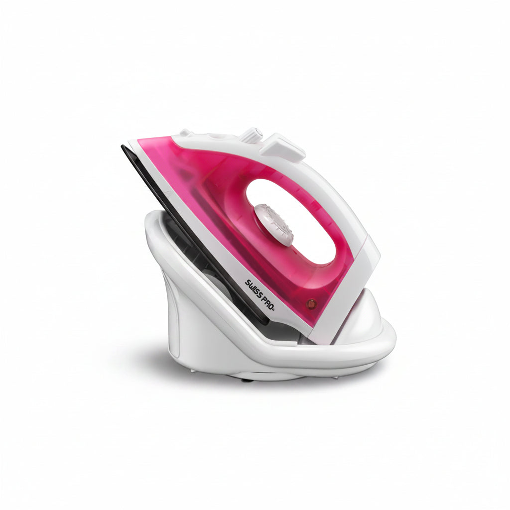 Swiss Pro+ Stoomstrijkijzer 1600W – Keramische Zoolplaat – Roze/Wit