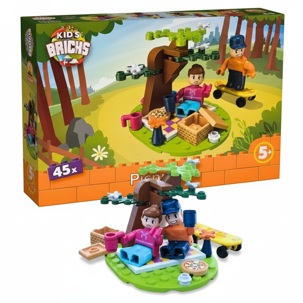 Kids Bricks Picnic Bouwstenen Set 45-delig – Creatief Speelgoed