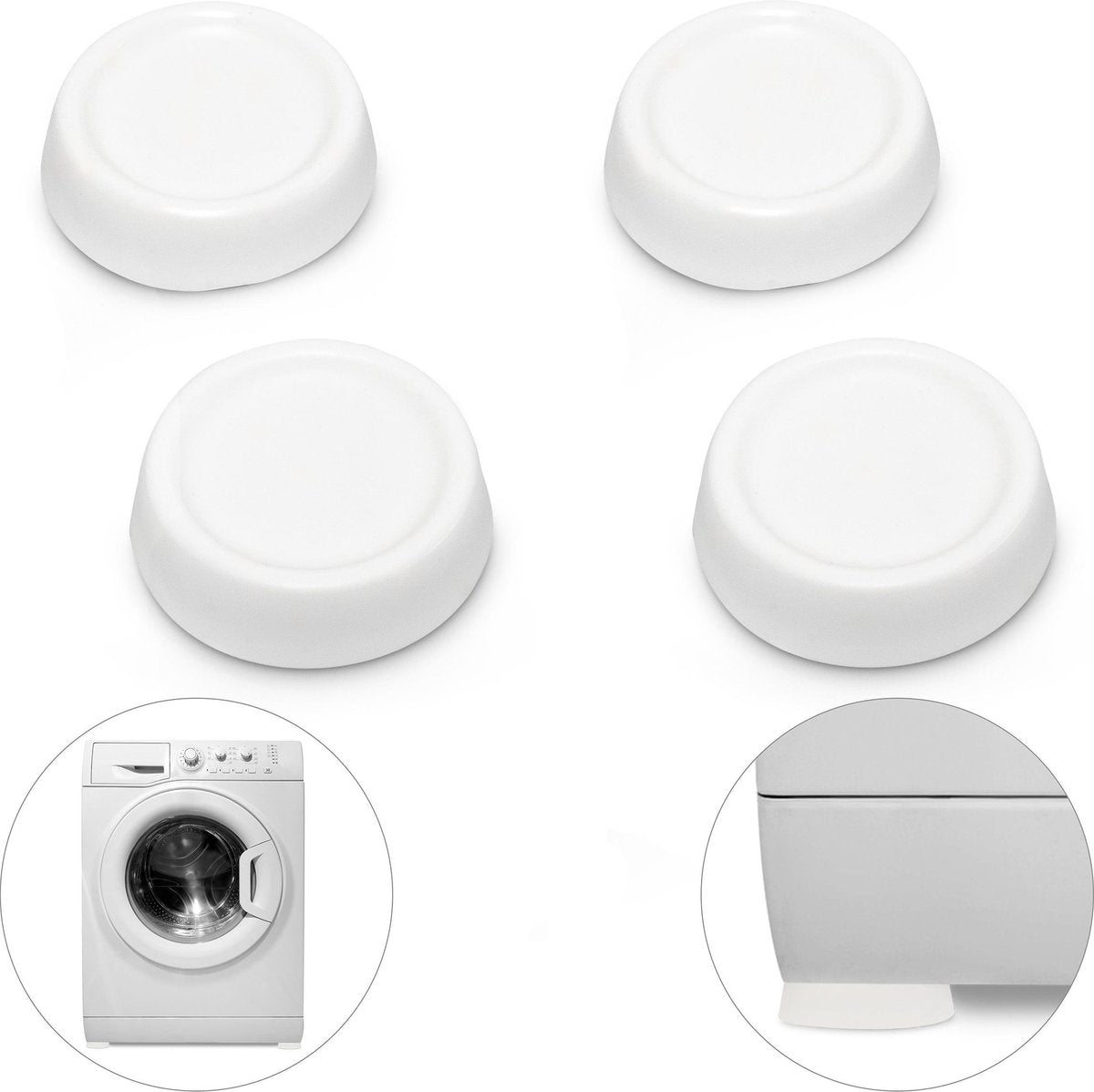 AxonBay Wasmachine Trillingsdemper – Set van 4 – Anti-Vibratie Pads – Wit