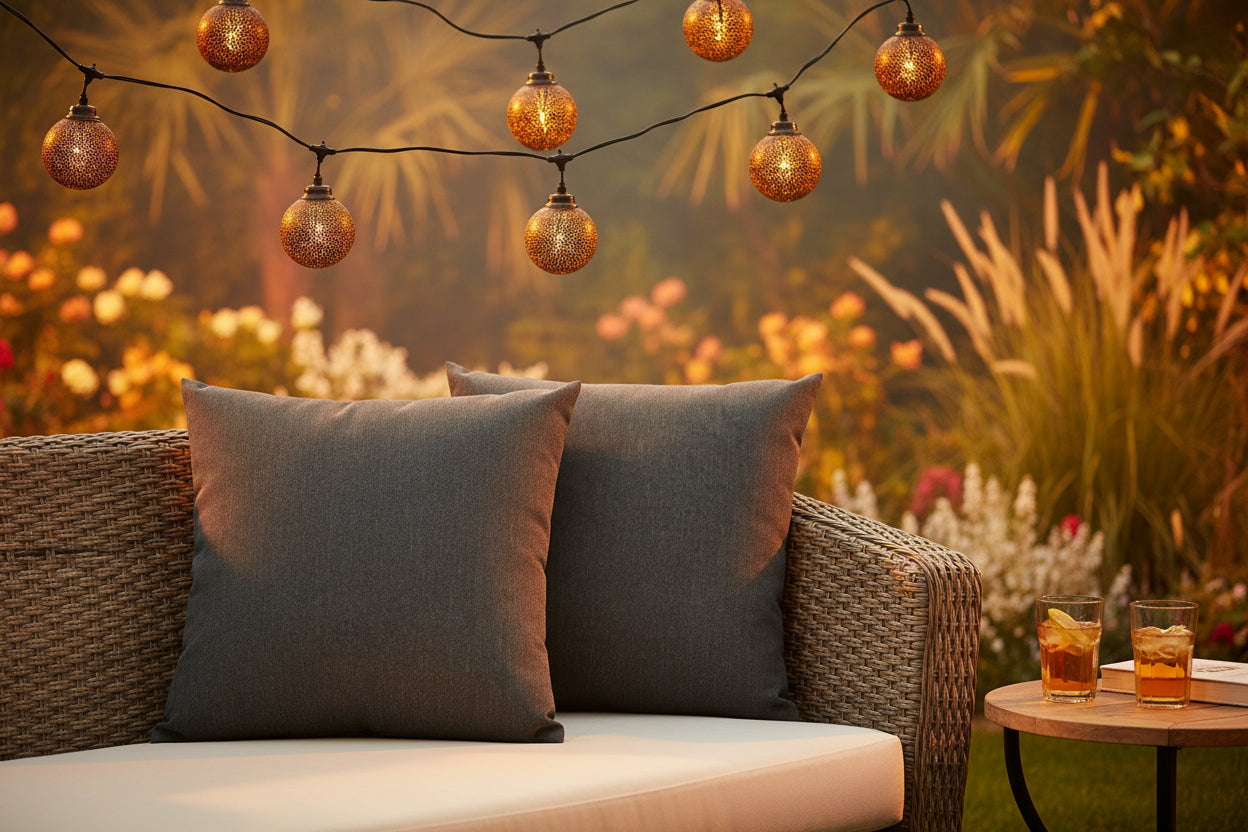 Unique Living Kussen Kiko Outdoor 45×45 cm – Donkergrijs