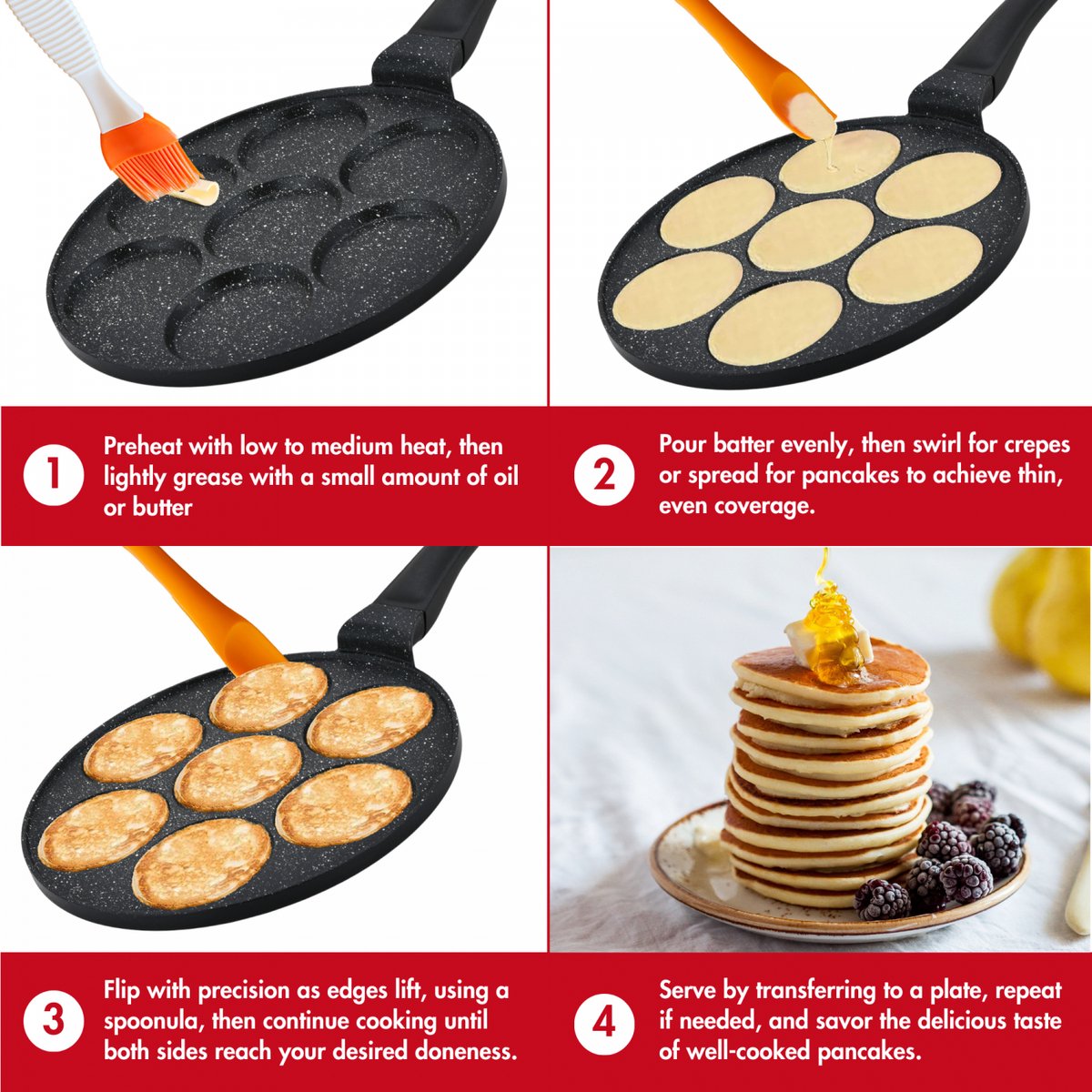 Herzberg Pannenkoekenpan 26 cm – Marmercoating – HG-CP267SML