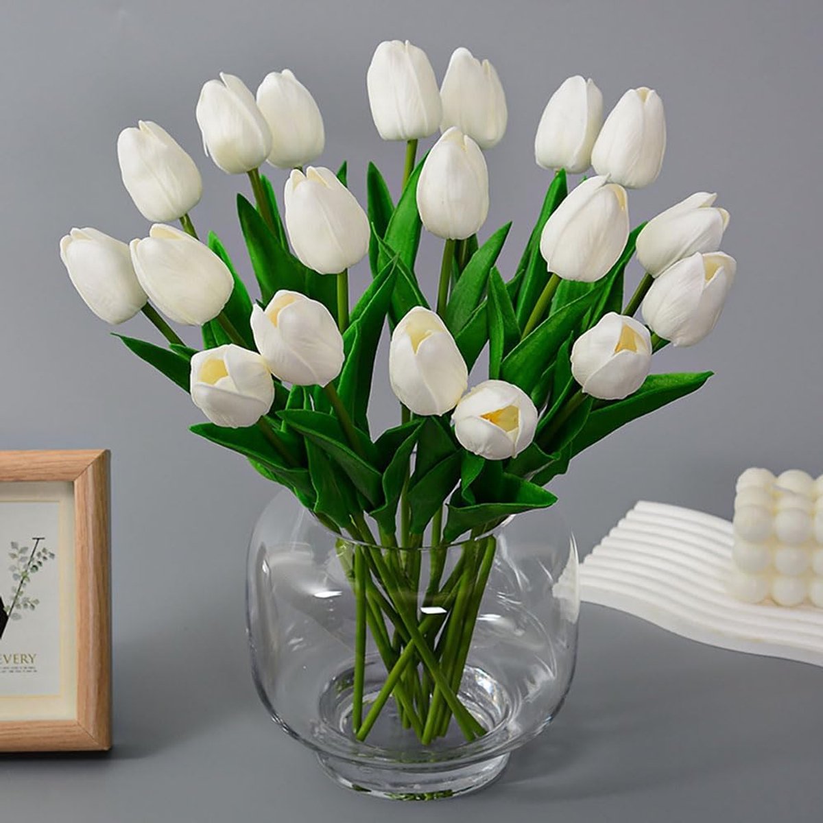 Kunsttulpen 20 stuks – 34 cm – Wit – Real Touch PU