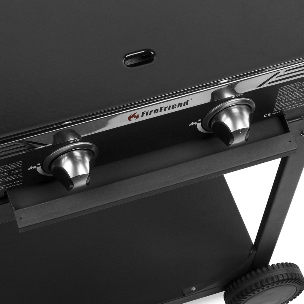 Firefriend BQ‑6348F Gasbakplaat met Trolley – Drie Branders, Groot Bakoppervlak, Pure BBQ‑Beleving