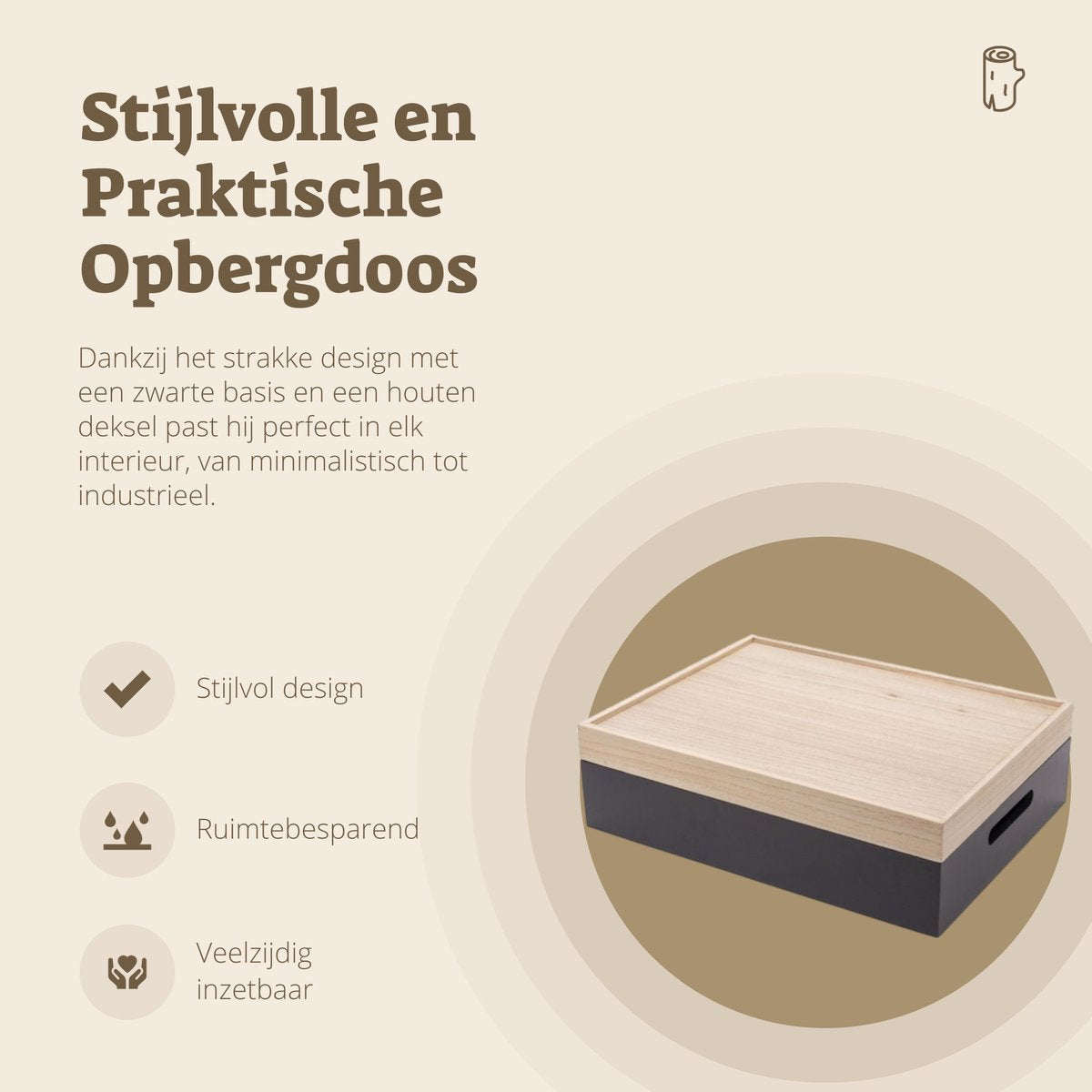 Gusta Opbergbox met Dienblad – 42×32×12 cm