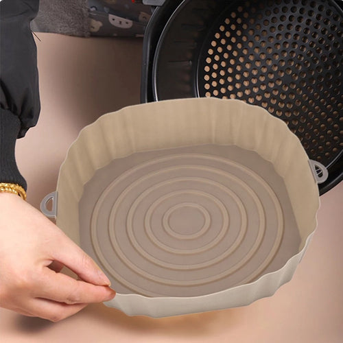 AirFryer Mandje Roze 16 cm – Hittebestendige Siliconen Bakvorm voor Gezond Koken