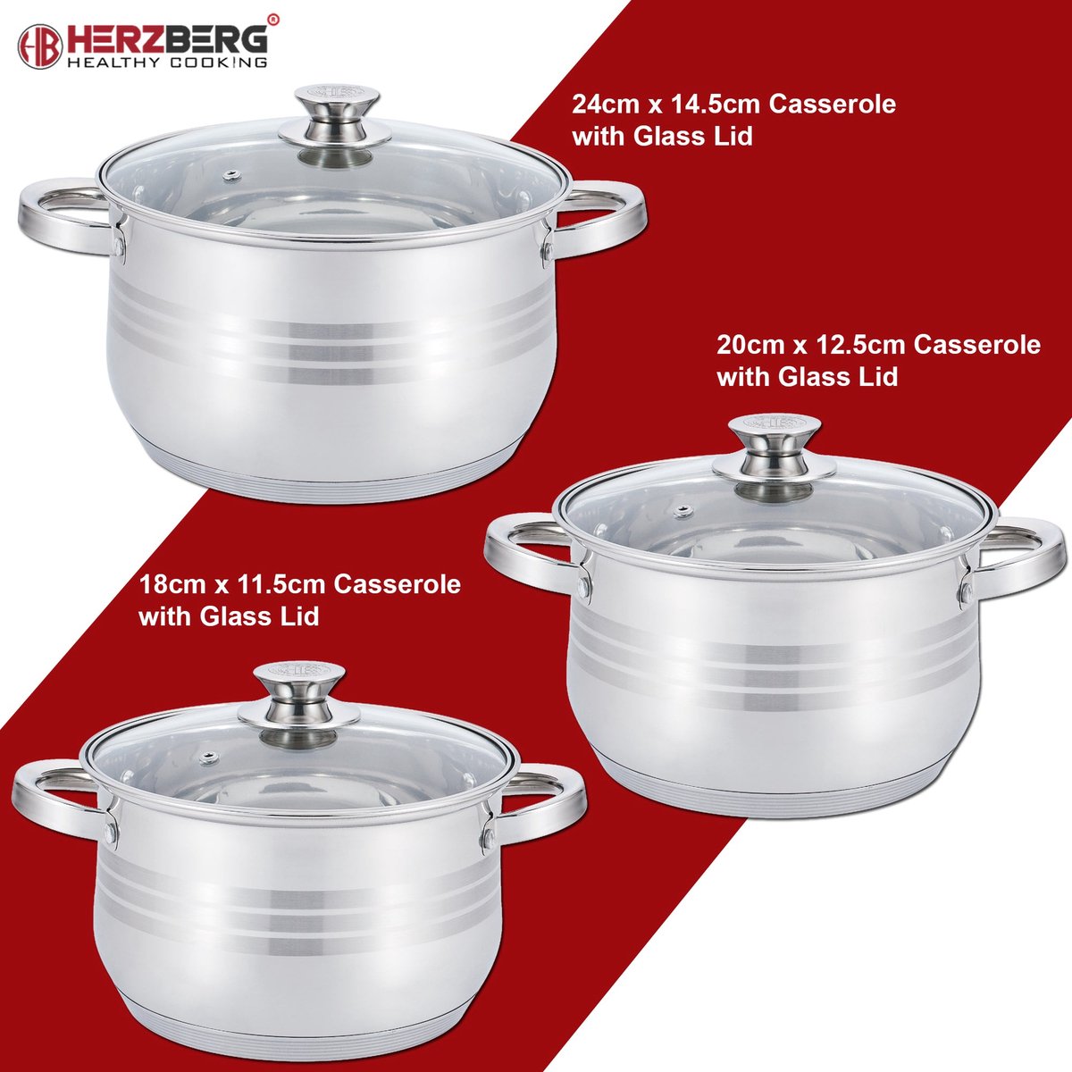 Herzberg Kookset 12-delig – Roestvrijstaal – HG-1242