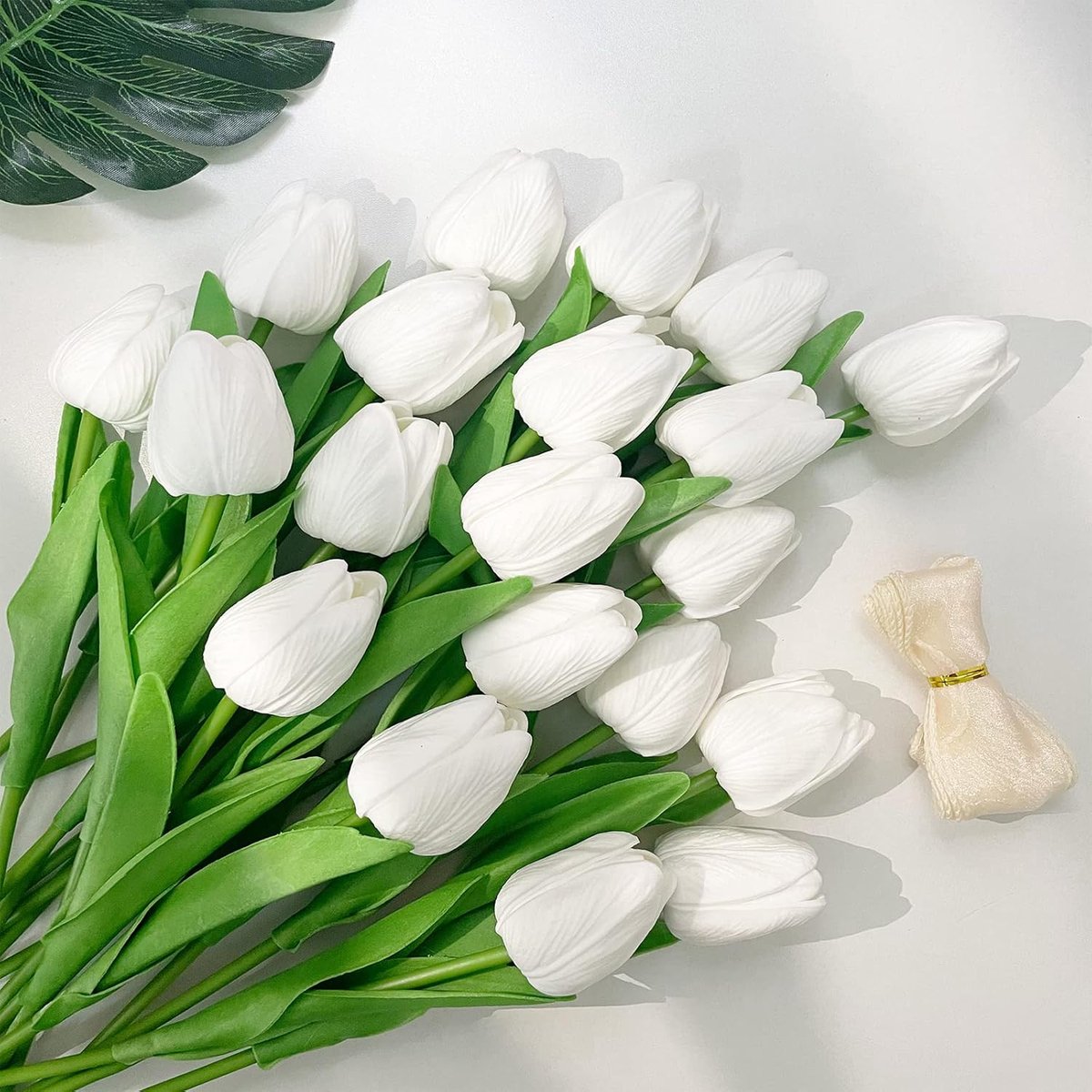 Kunsttulpen 20 stuks – 34 cm – Wit – Real Touch PU