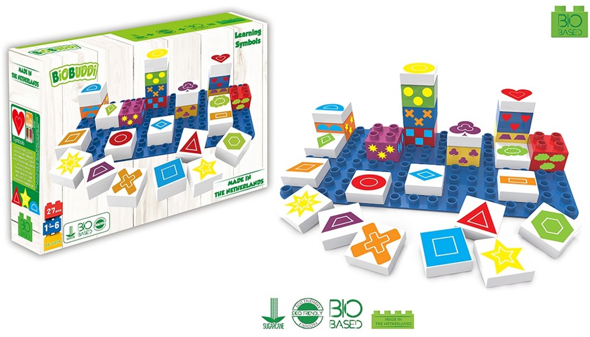 BiOBUDDi Educatief Speelgoed Vormen Kennen 27-delig – BB-0004 – Duurzaam Suikerriet