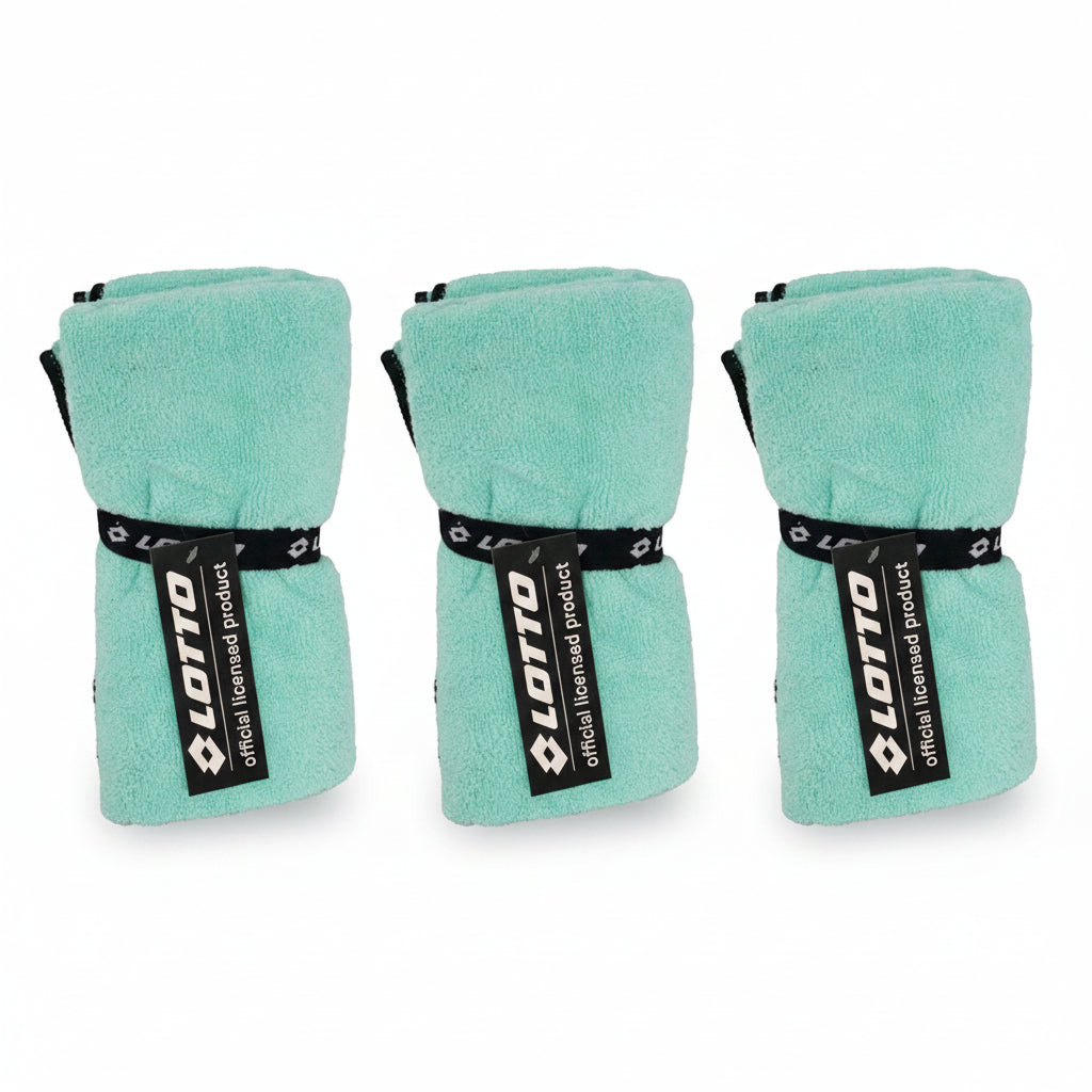 Lotto Microvezel Sporthanddoek 50×100 cm – Set van 3 – Aqua