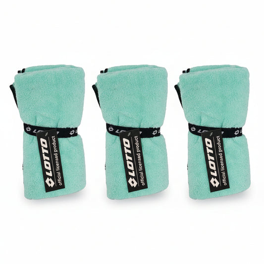 Lotto Microvezel Sporthanddoek 50×100 cm – Set van 3 – Aqua