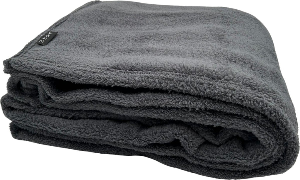 Zest Fleece Plaid - 140 x 180 cm - Zacht Teddy Fleecedeken - Zachte Binnenkant - Behoudt Warmte - Stijlvol Design - Wellsoft/Flanel - Antraciet