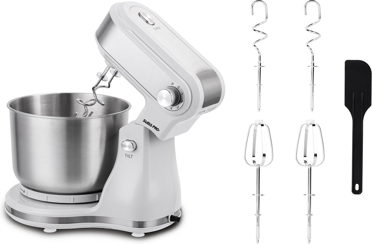 Swiss Pro+ Keukenmachine 3.5L – 300W – Keukenrobot – Zilver