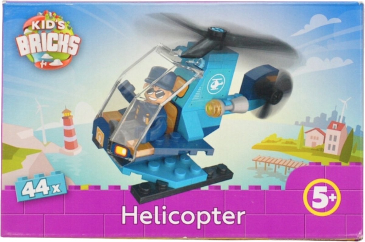 Kids Bricks Helicopter Bouwset 44-delig – Creatief Speelgoed vanaf 5 jaar
