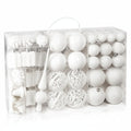BRUBAKER Kerstballen - Set met Dennenappels, Kerstklokken, Geschenken, Kerstboompiek - Kerstboomversiering - 101 delen - Crème Wit
