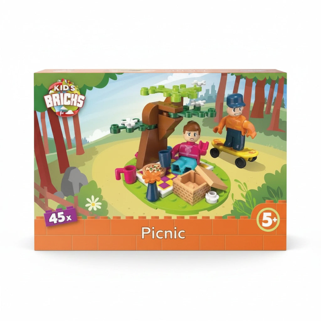 Kids Bricks Picnic Bouwstenen Set 45-delig – Creatief Speelgoed
