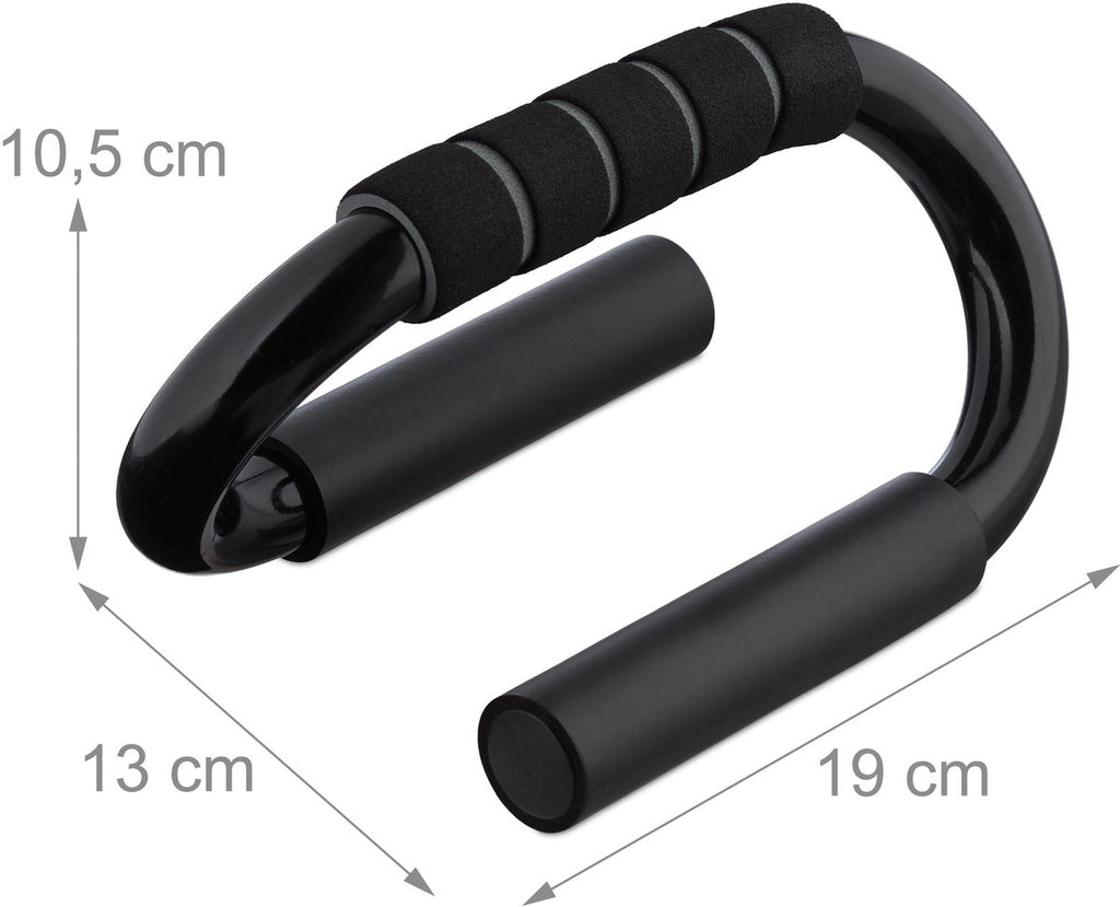 Opdruksteunen set van 2 – antislip metalen push‑up handgrepen – ergonomisch design – zwart