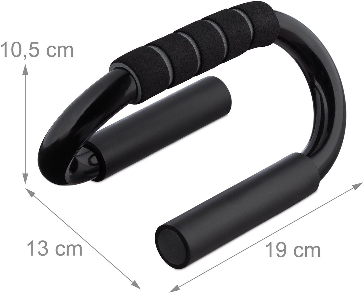 AxonBay Opdruksteunen Set van 2 – Antislip Metaal – Ergonomisch – Zwart