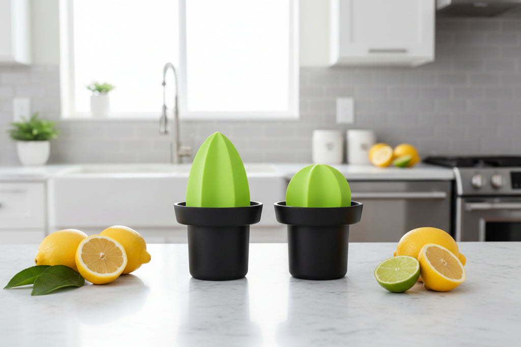 Cookut Diego Citruspers – Groen – 2 Persposities (Citroen/Sinaasappel) – ø9×14 cm – Duurzame Handpers