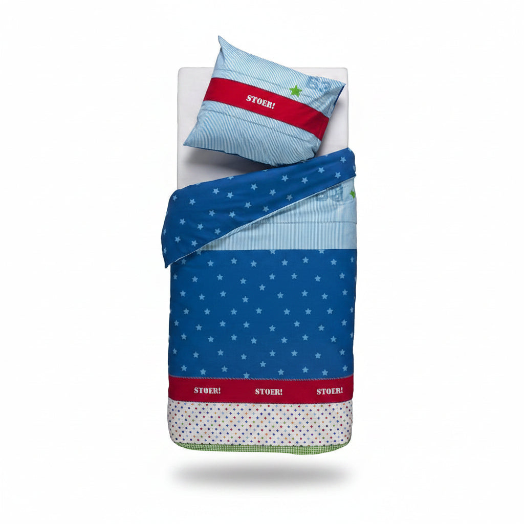 Lief! Dekbedovertrek 140×200 cm – Blauw – Met Kussensloop