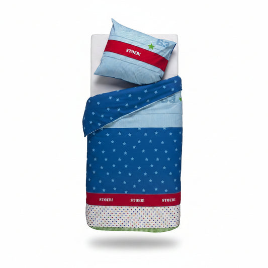 Lief! Dekbedovertrek 140×200 cm – Blauw – Met Kussensloop
