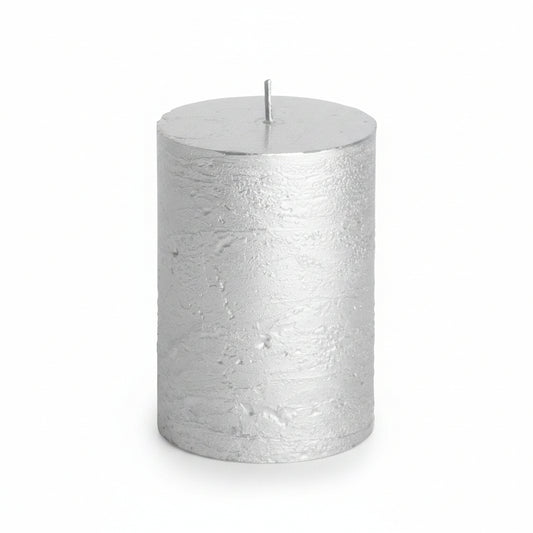 Gusta Rustieke Kaars ø7×10 cm – Zilver