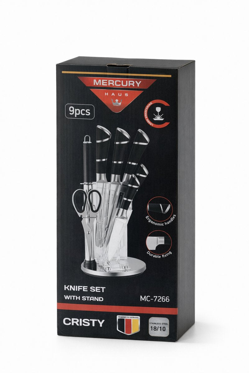Mercury Haus Messenset 9-delig met Roterende Houder – MC-7266