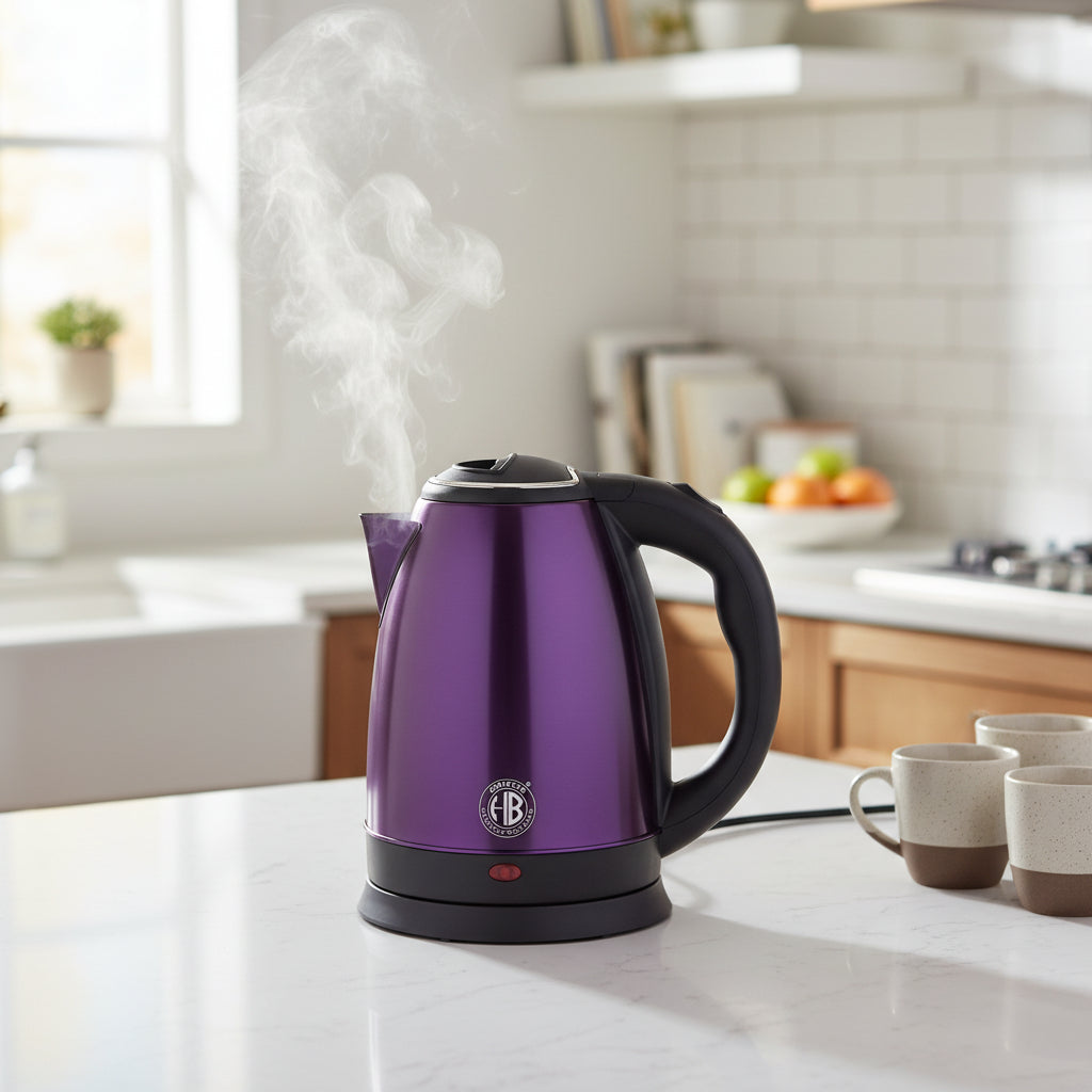 Herzberg RVS Waterkoker 1.8L – 1500W – Paars – Energiezuinig