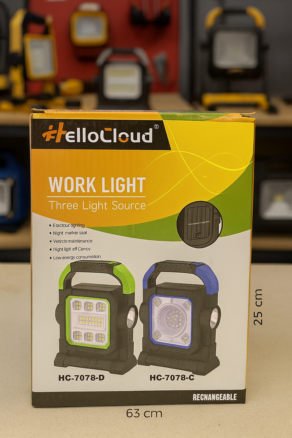 Hello Cloud LED Werklicht HC-7078-B – Oplaadbaar – 3 Lichtstanden