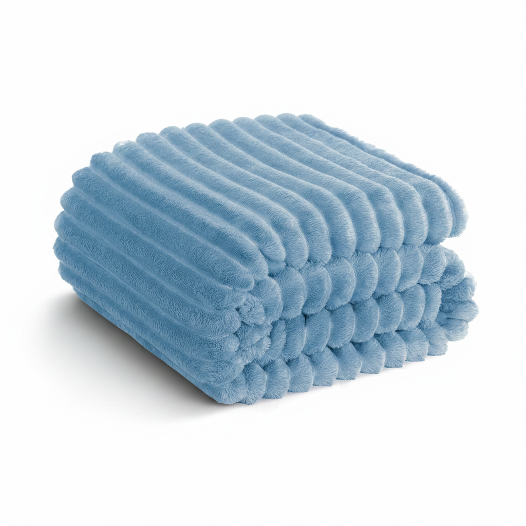 AxonBay Fleece Plaid XXL 220×230 cm – Blauw – Kabelstructuur