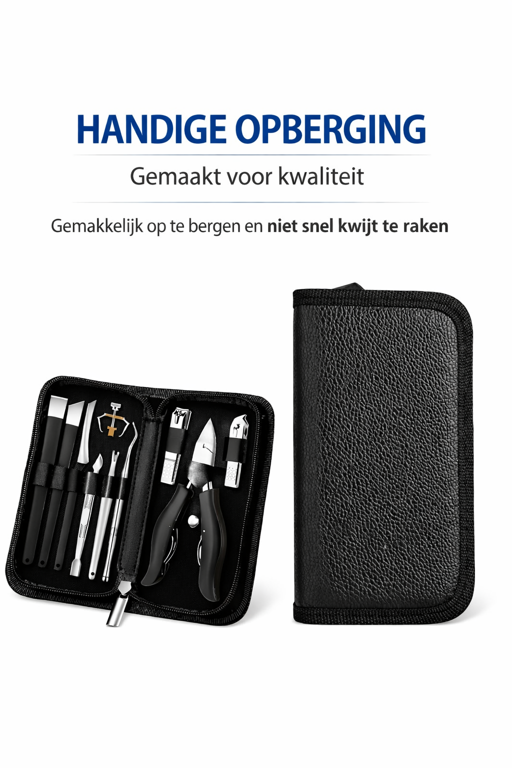 AxonBay Nagelknipper Set 12-delig – Pedicure & Manicure met Reisetui