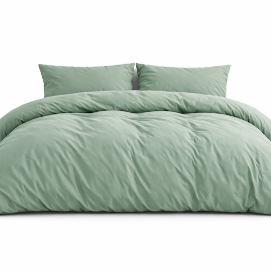 AxonBay Dekbedovertrek 200×200 cm – Microvezel – Saliegroen