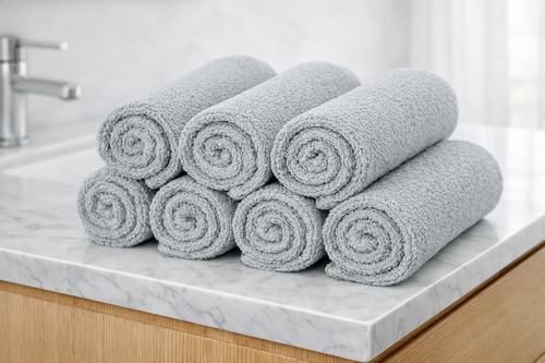 Bibaz Gastendoekjes Set – 7 stuks – 30x50 cm – Licht grijs