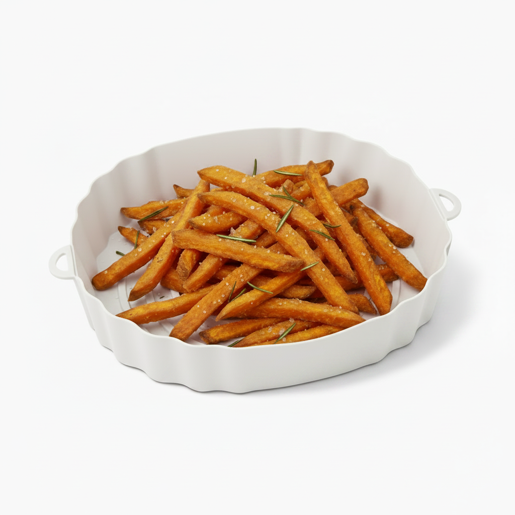 AxonBay Siliconen Airfryer Mandje 18 cm – Grijs